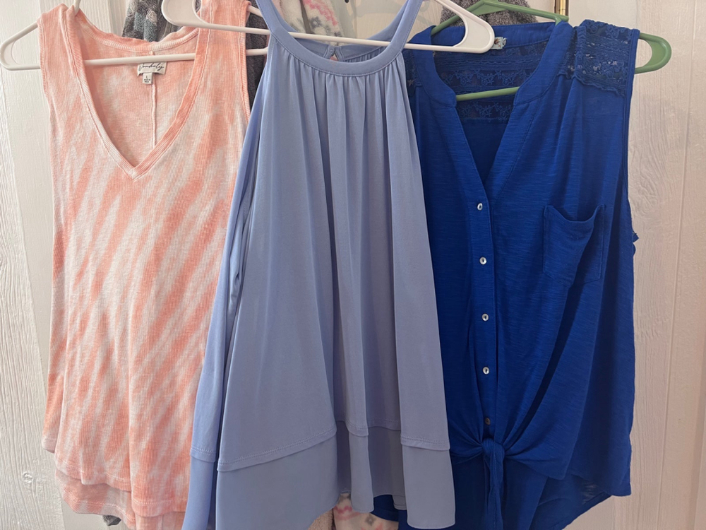 Bundle of ladies sleeveless Tops